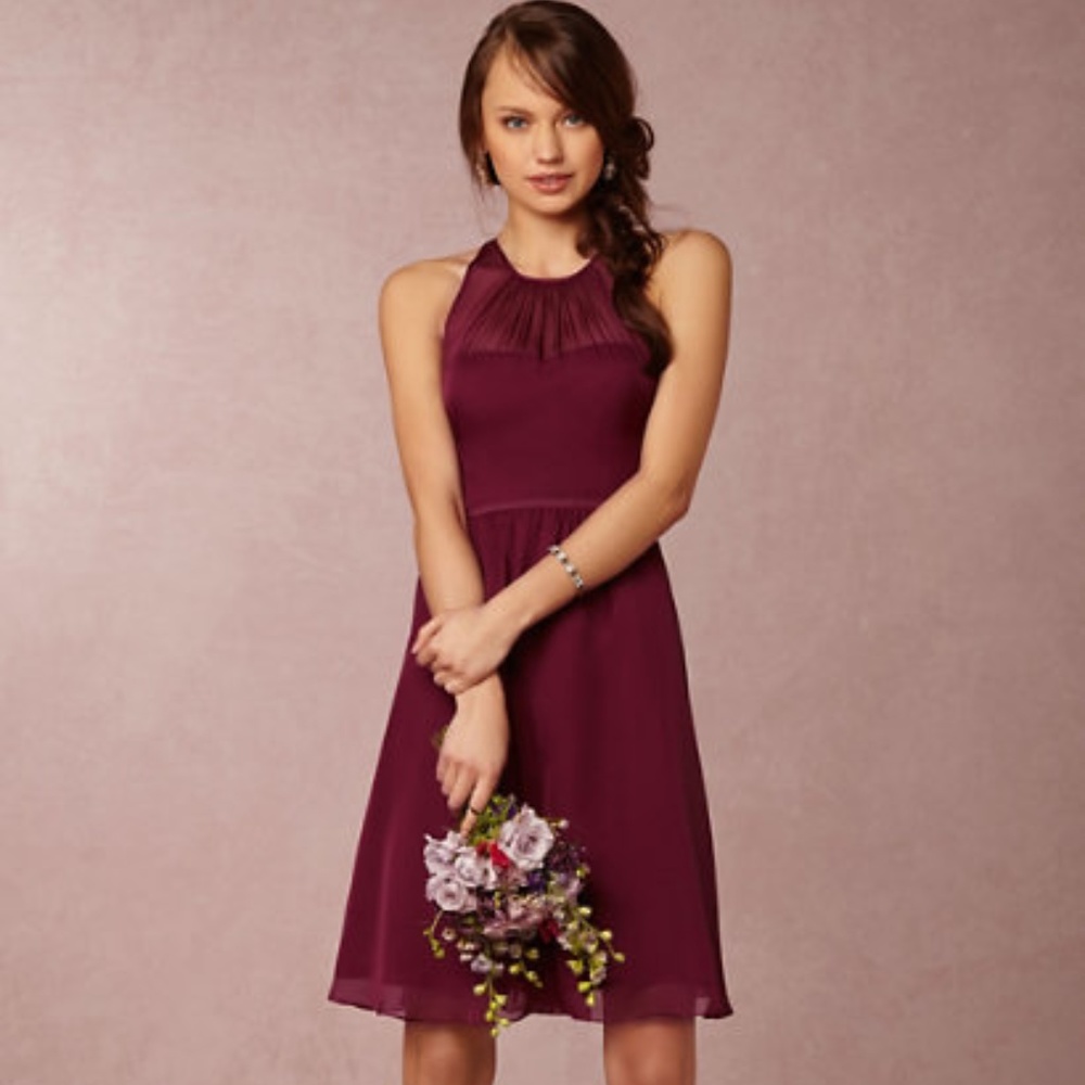 BHLDN Black Cherry Georgina Dress